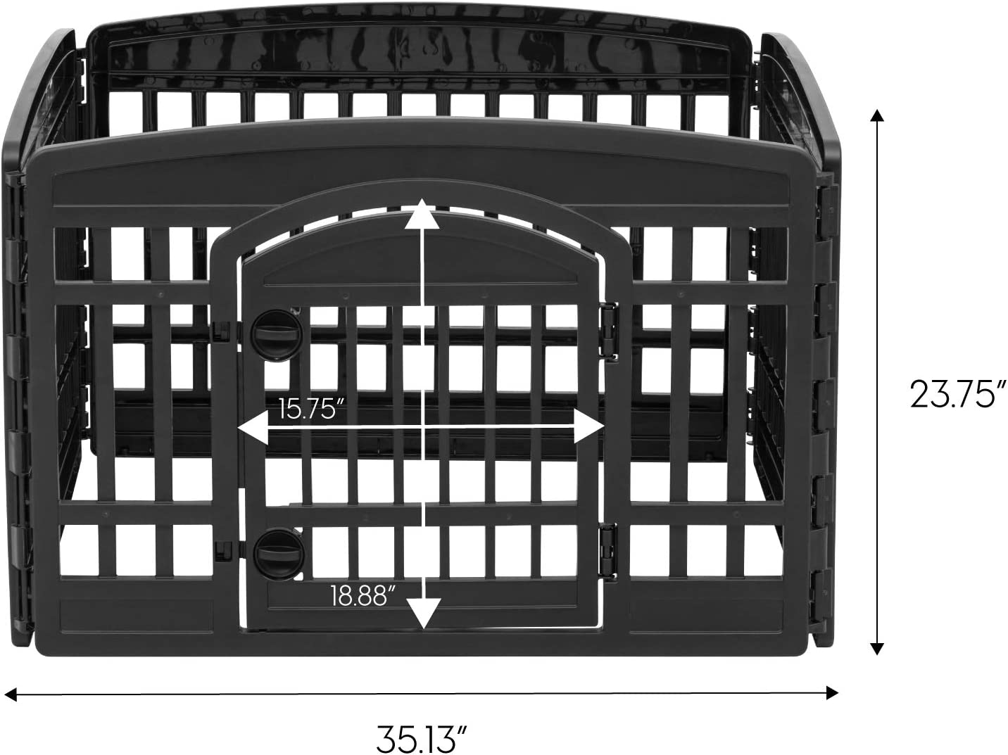 24-Inch Pet Playpen with Door, Black