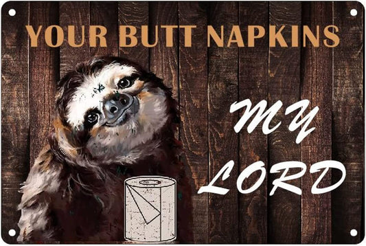 Retro Metal Tin Sign, New Sloth, 8"x12"