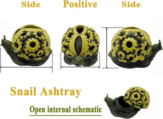 Resin Ashtray with Lid, Color: Snail Ashtray