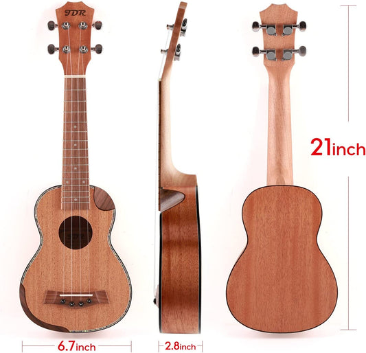 Mahogany Soprano Ukulele, 21 inch, Original wood color