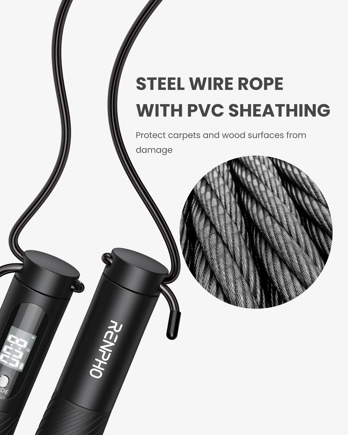 Wireless Jump Rope, 01-Black, 3 M