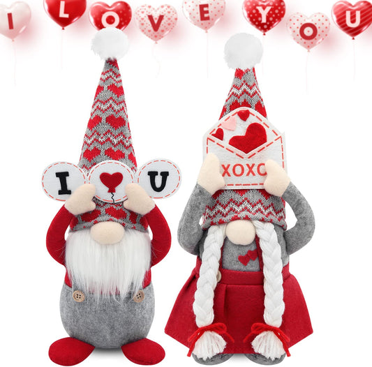 2 Pack Valentine's Day Plush Gnomes,