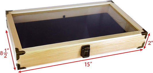 "medals" Display Case Storage Box , natural metal corner