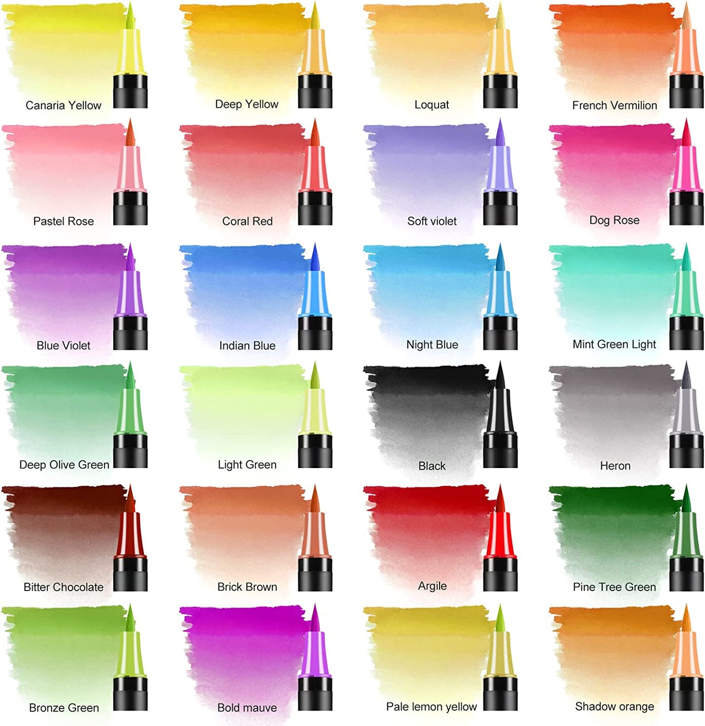 Watercolor Brush Pens, Painting Pens 24 pcs