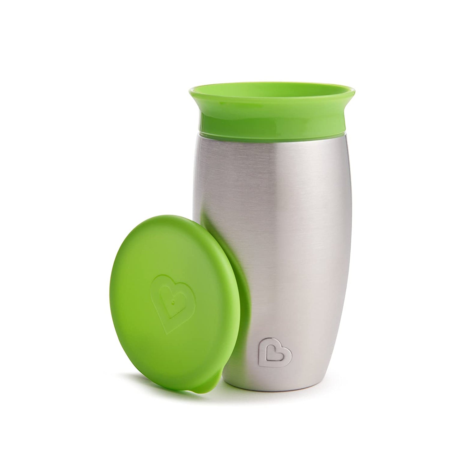 360 Stainless steel baby sippy cup, green color