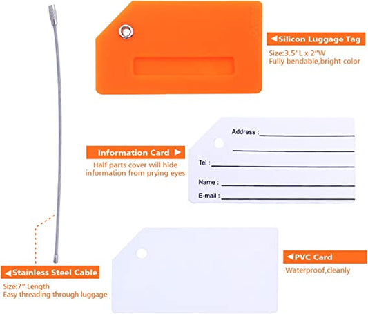 Silicone ID Card Luggage Tag, color: orange