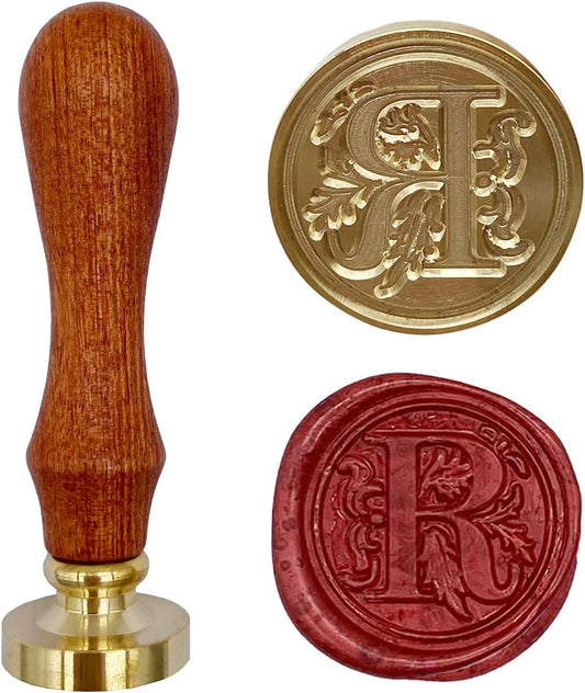 Wooden Wax Seal Vintage Retro Style (Letter R)