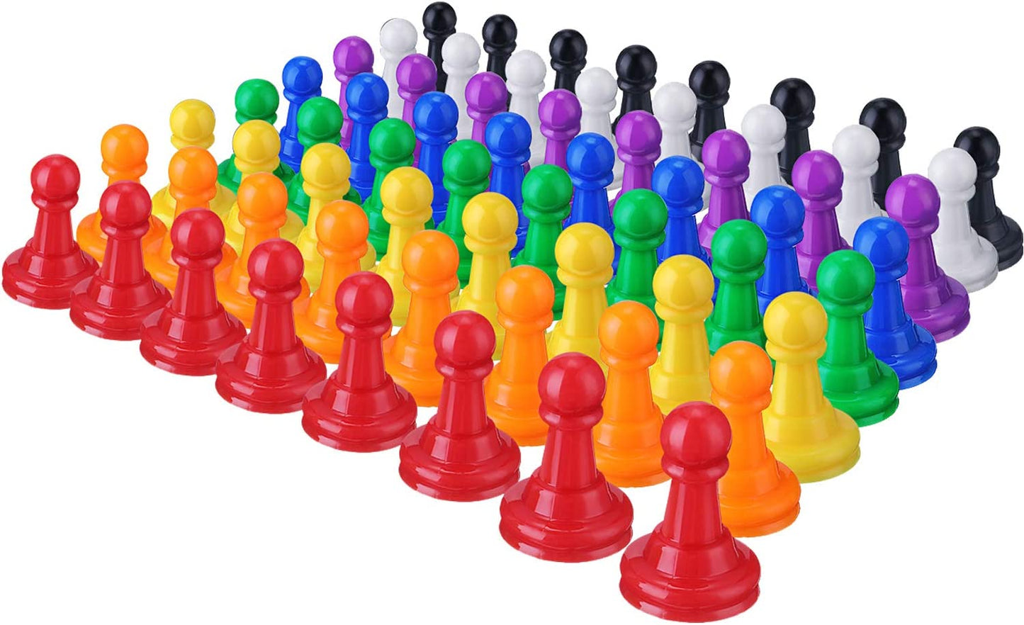 64 Multi-Color Plastic Table Pieces, 1-Inch