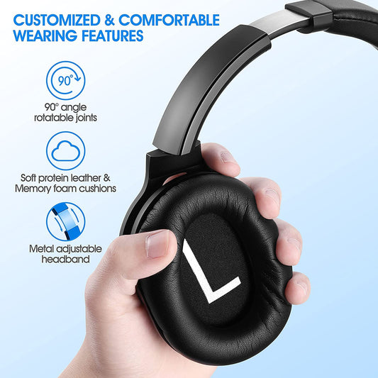 Active Noise Canceling Headphones, 40 Hours Playtime, Color:Black