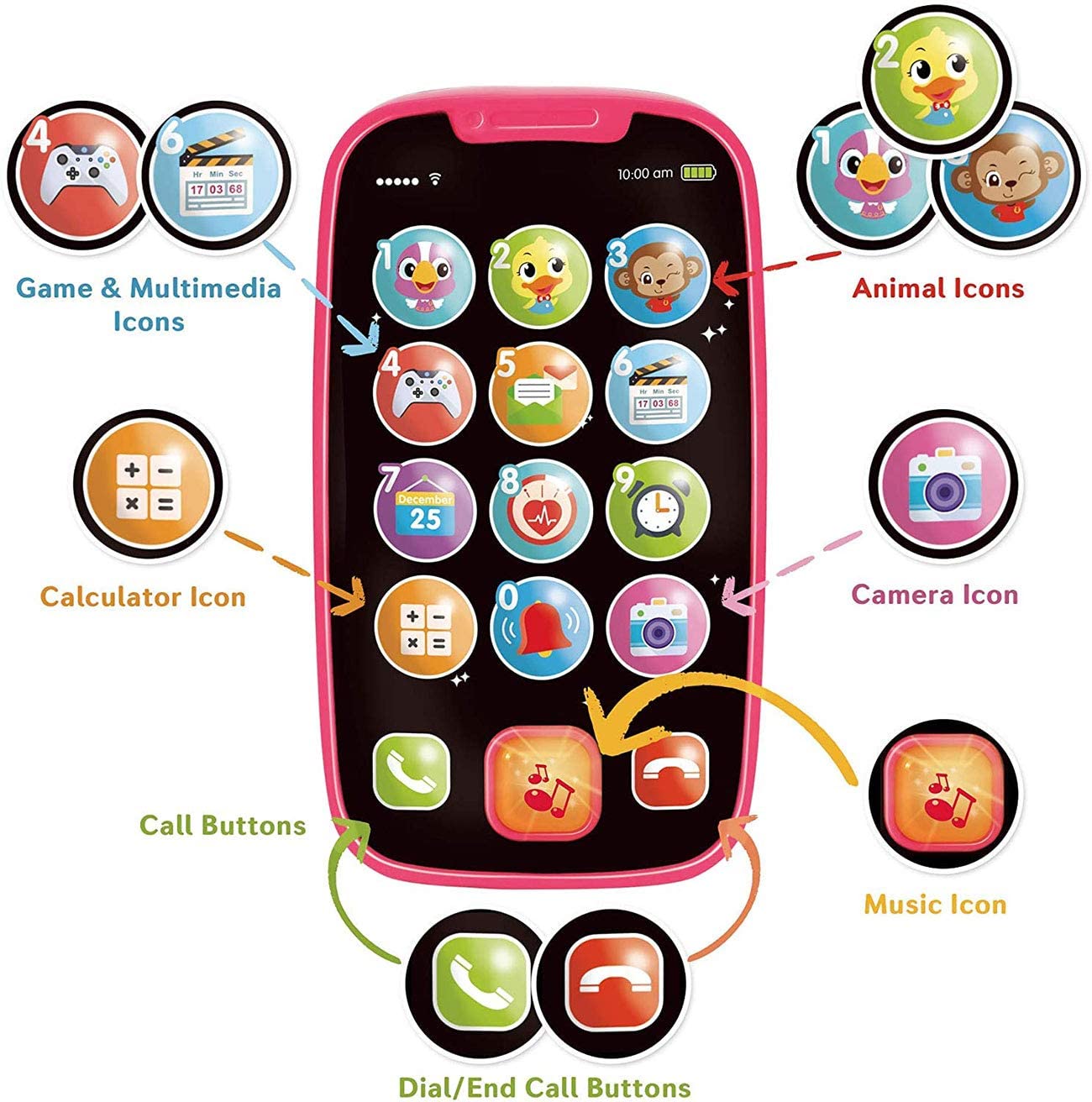 Educational musical cell phone toy for baby