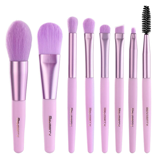 kit of 8 pink makeup brushes