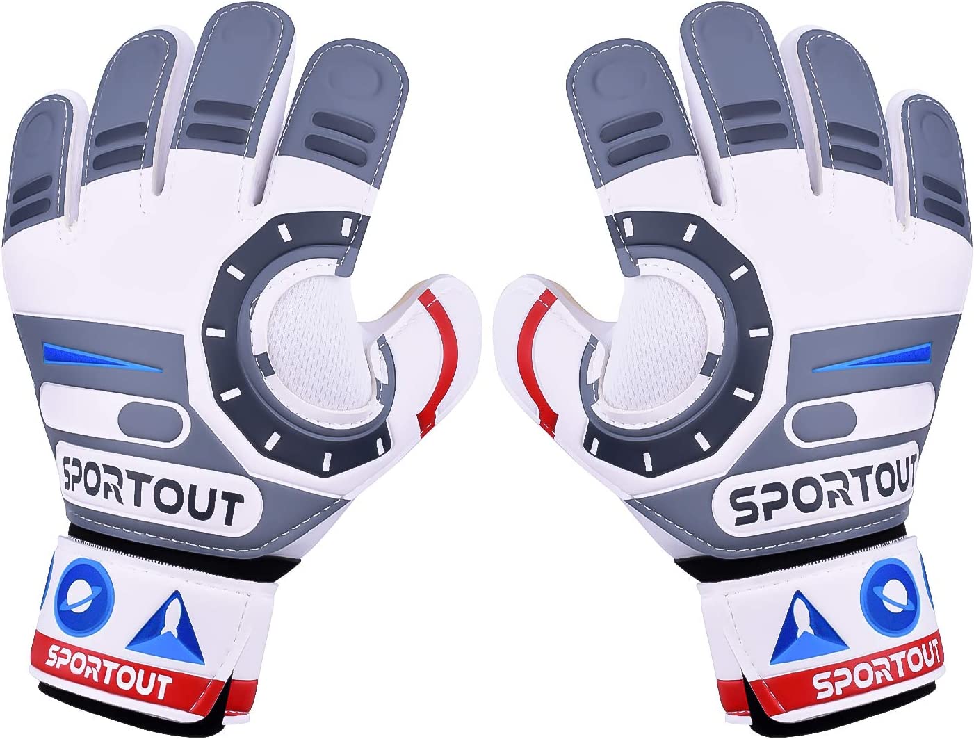 Goalkeeper gloves, with double protection, White, Size 5