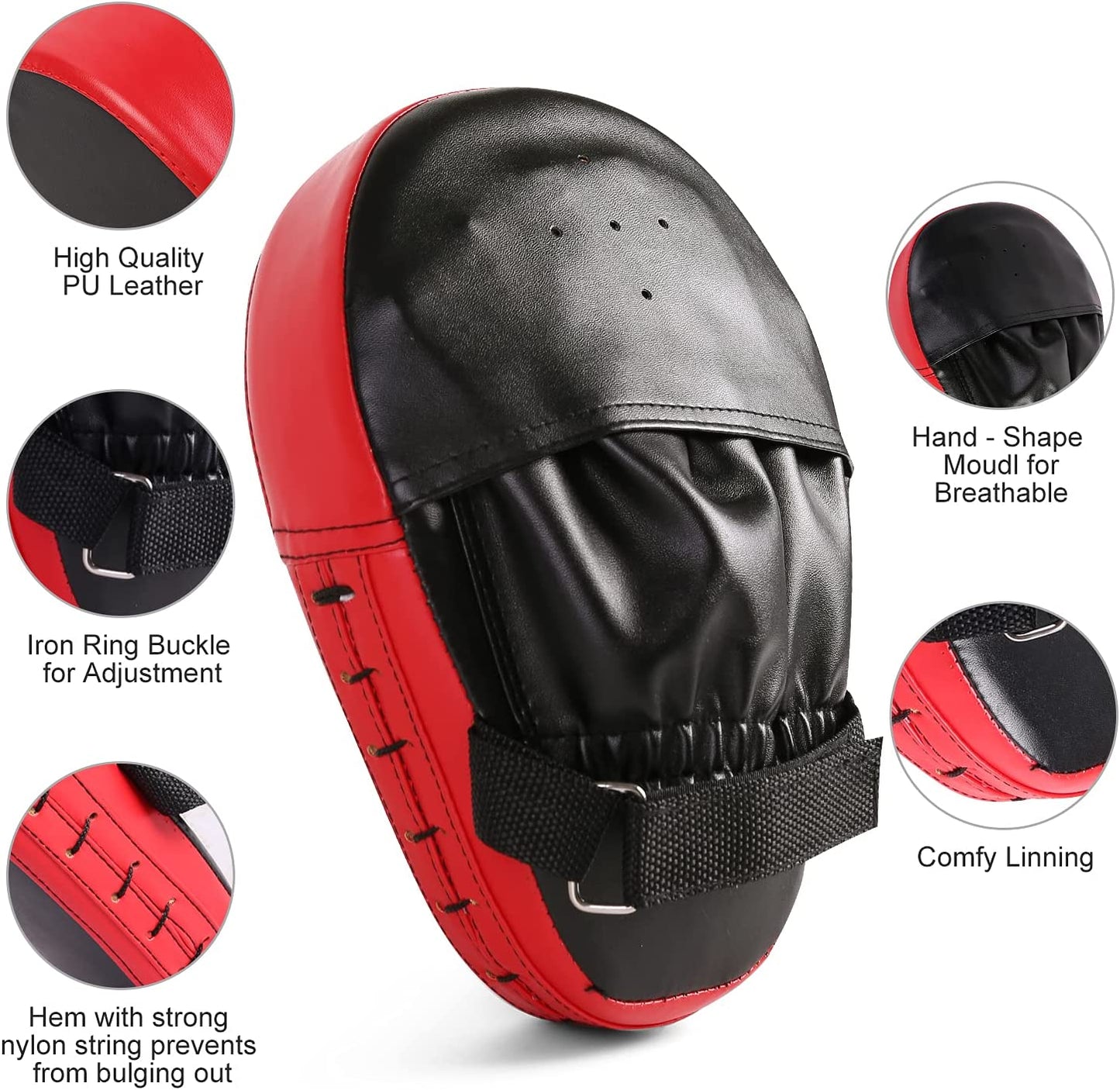 2-in-1 red and black boxing glove set