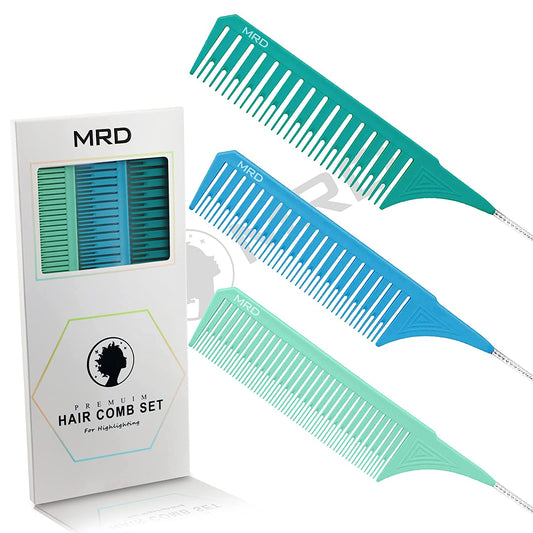 3 Size Highlighter Comb Set (Blue / Green)