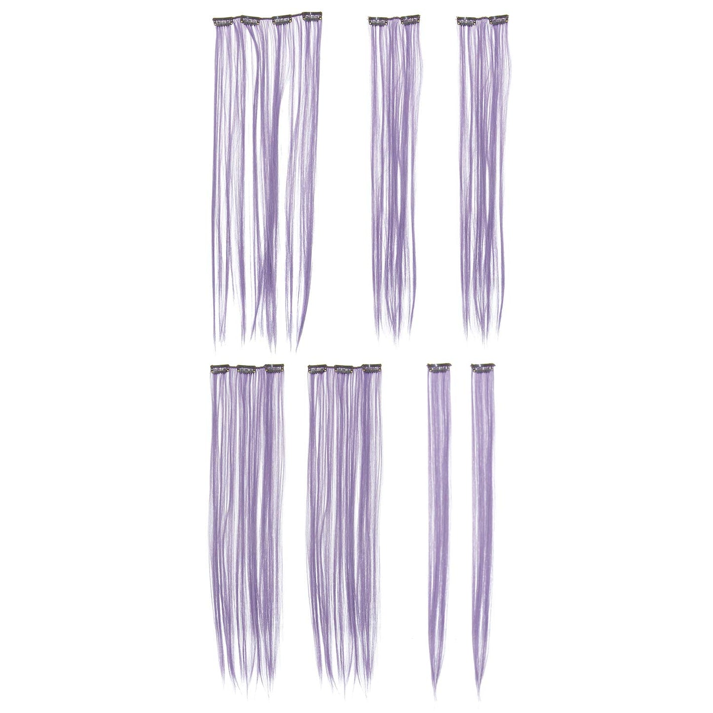 7 Pieces Hair Extensions, (22 Inch Straight, Lavender)