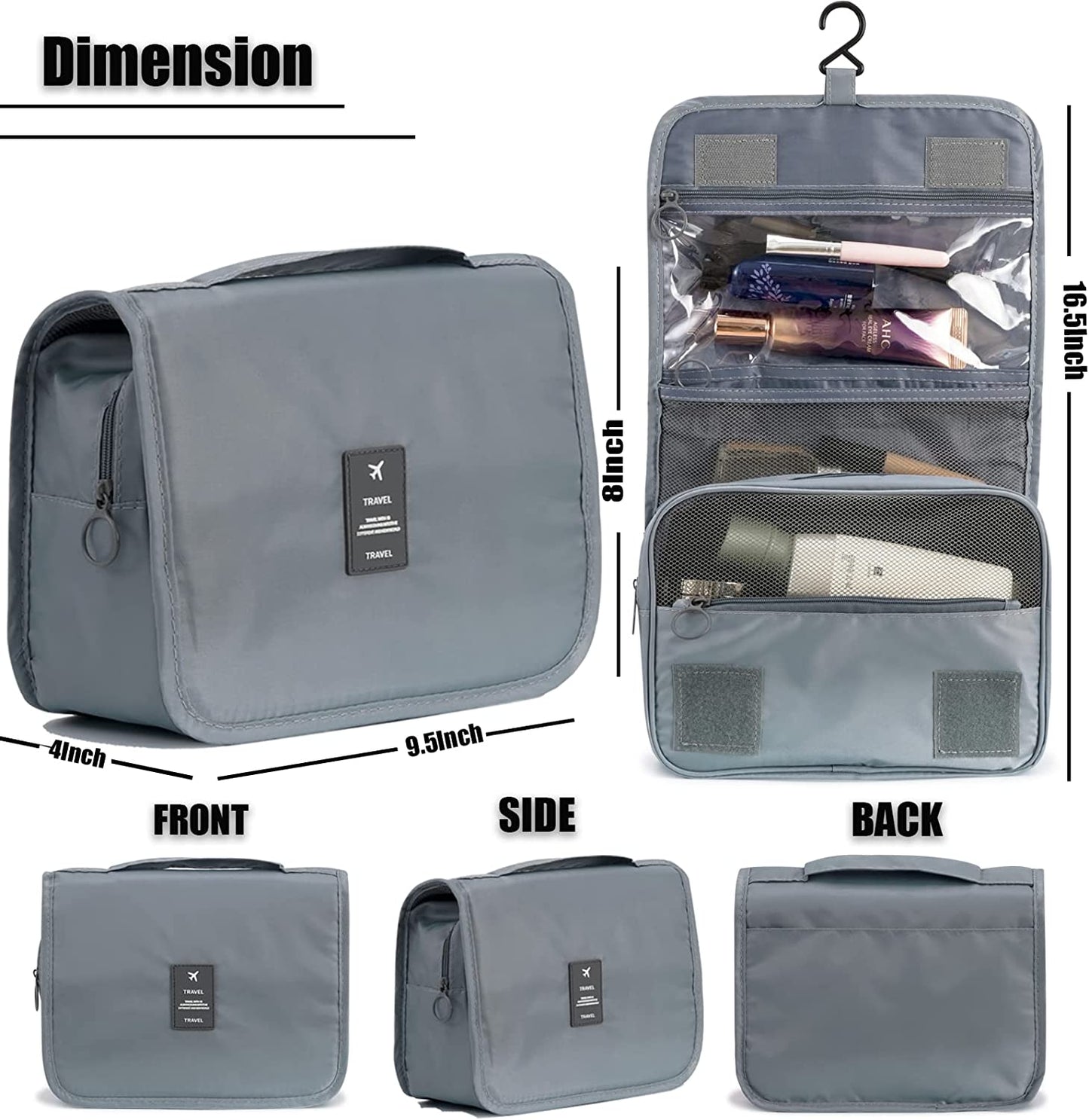 Multifunction portable travel bag, Gray