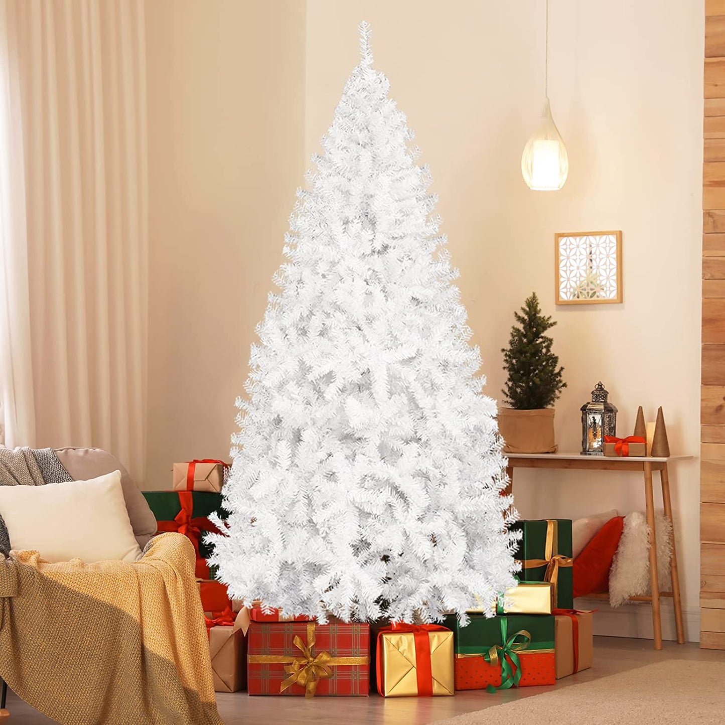 6 foot white artificial Christmas pine tree