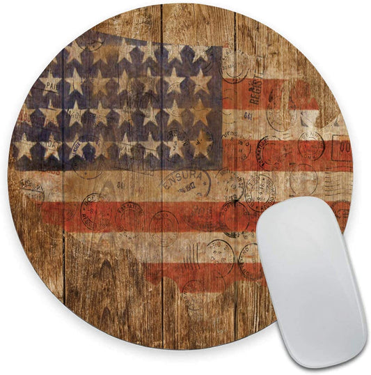 Round Mouse Pad, Color American Flag