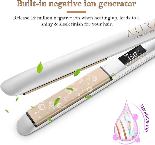 2-in-1 hair straightener, adjustable temperature up to 450 ℉