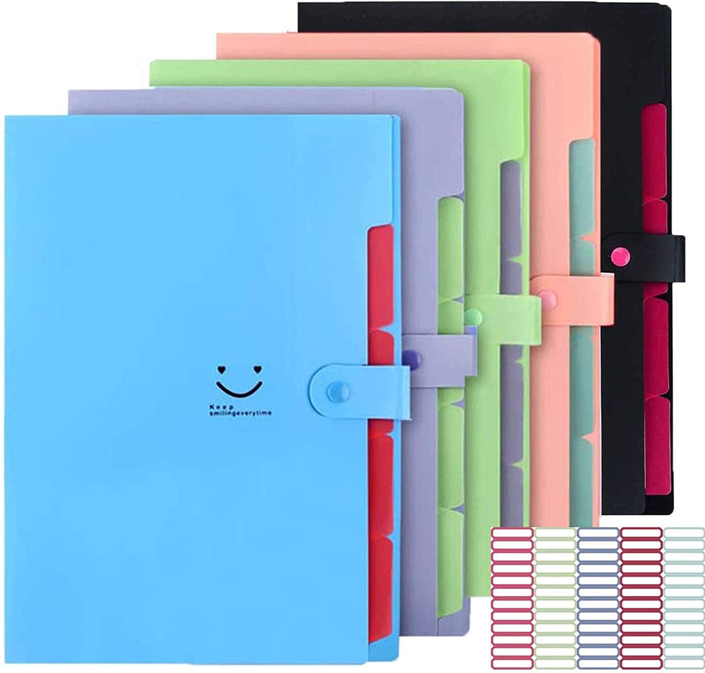 5 pack expanding file folders accordion document organize