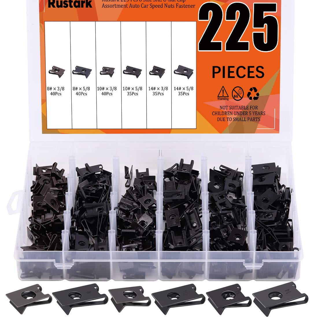 Dash Door Panel Storage Box Nut Holder, 6 Sizes, 225 Pieces