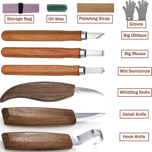 Wood Carving Tools Set, 10 in 1