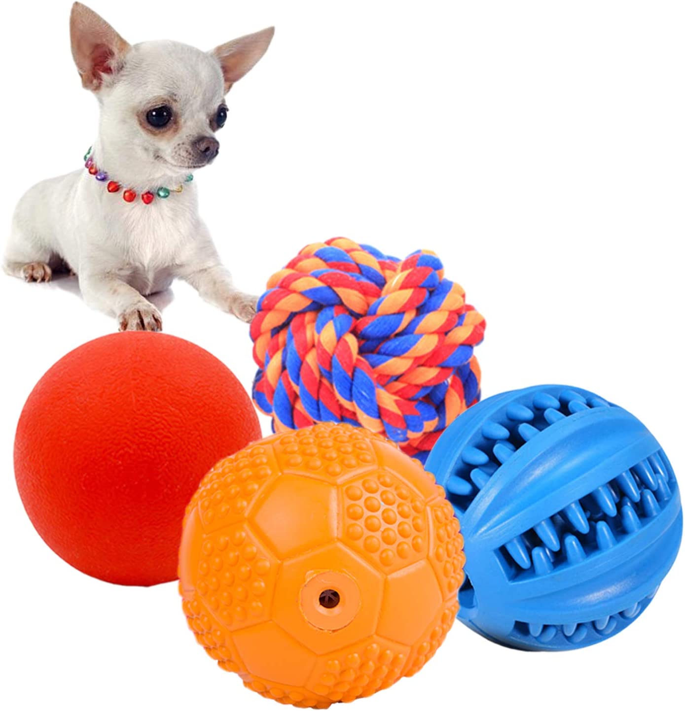 Interactive pet toys with 5 different functions, 4 pack