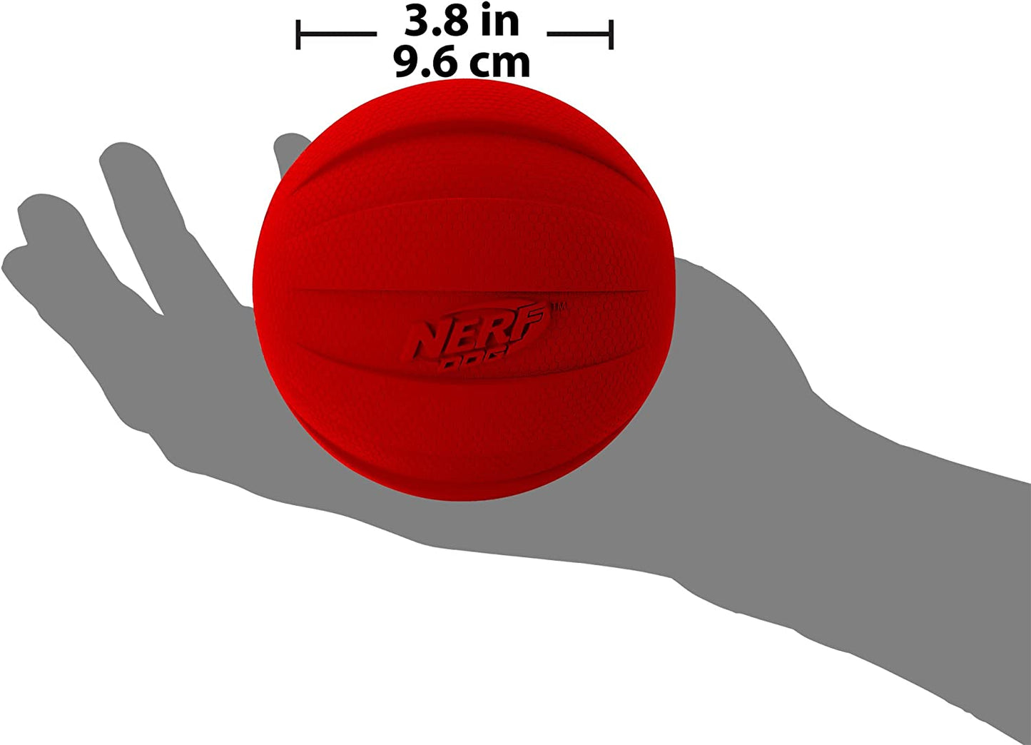 Dog Rubber Ball with Interactive Squeaker, (Red) Single