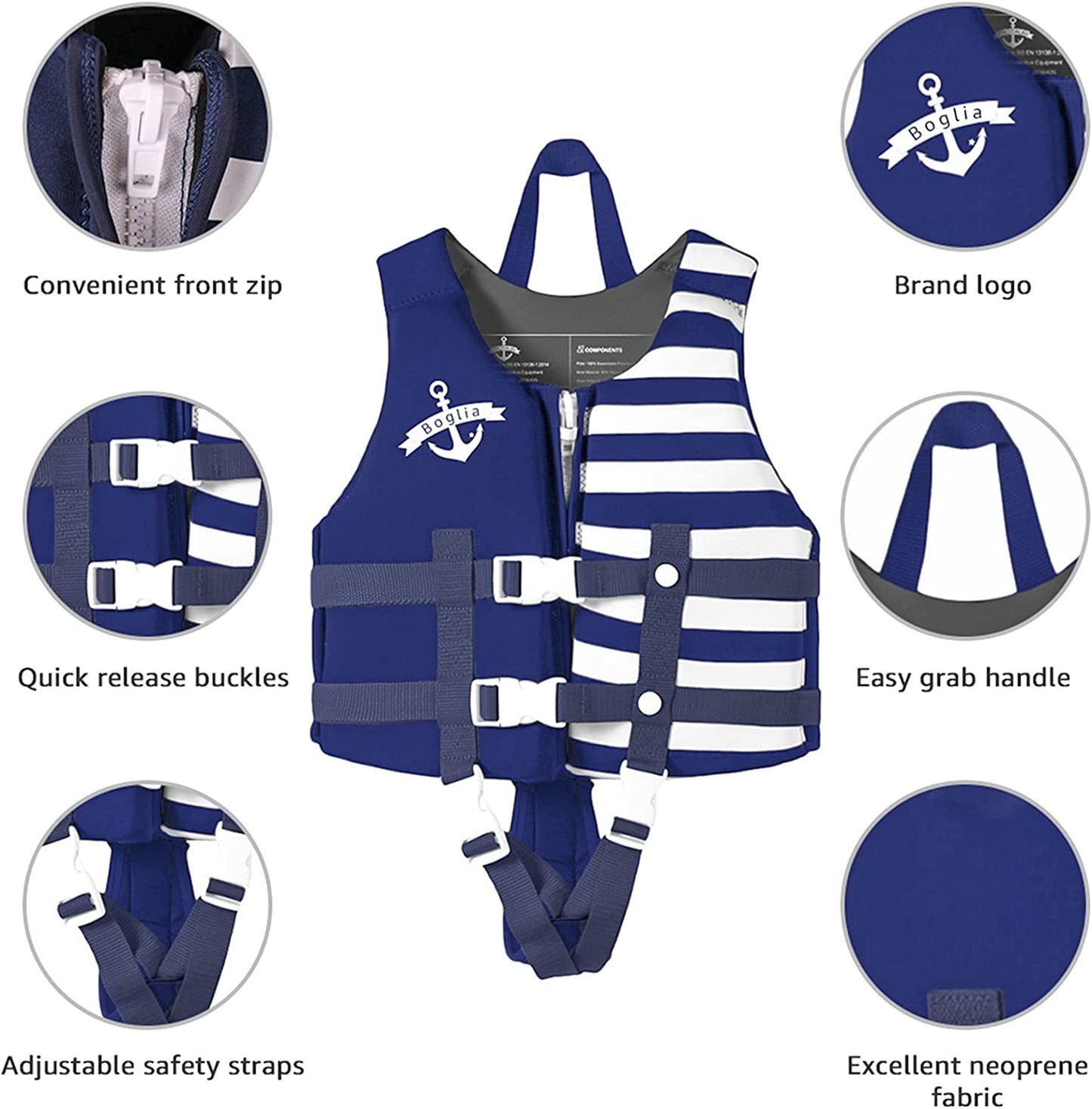 Floating vest to help children learn to swim, Colour: Navy