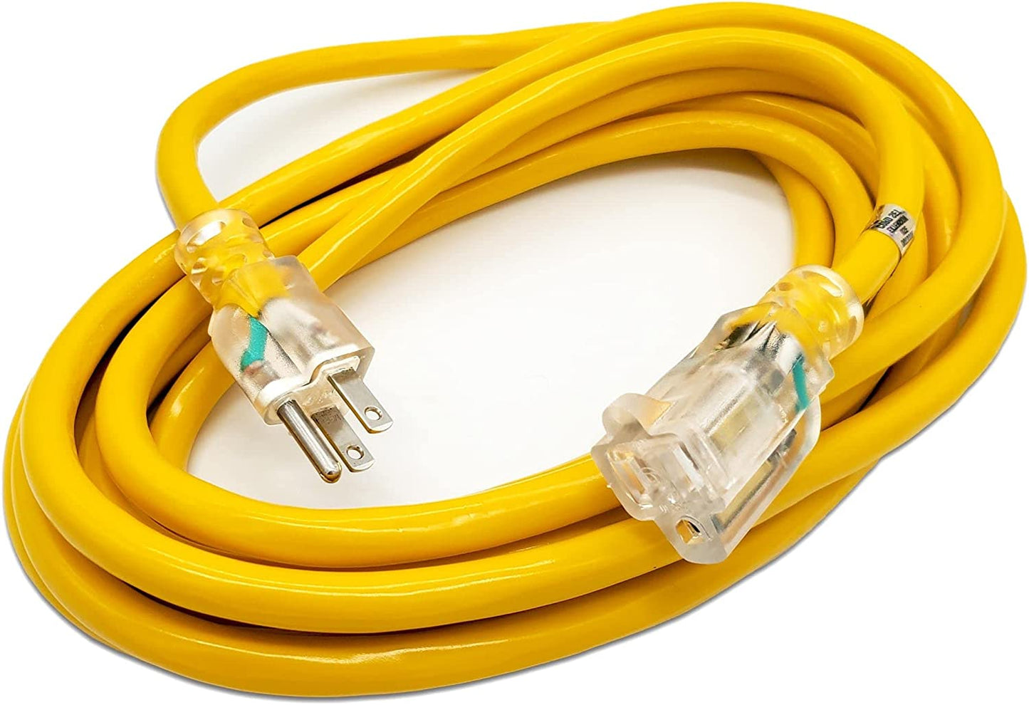 2-Pack Extension Cord, 15A (15 Ft, 12AWG, Yellow)