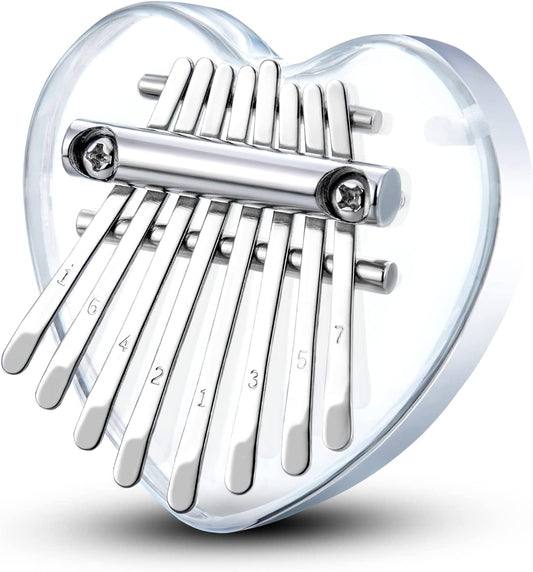 Mini Kalimba Thumb Piano 8 Keys, Portable ColorAcrylic Heart