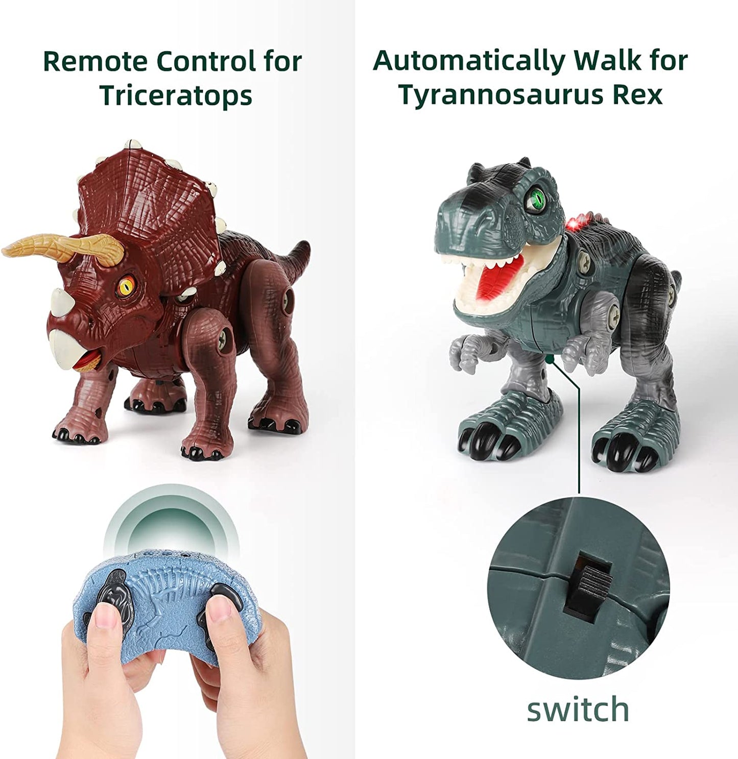 remote control dinosaur toys with lights and sounds