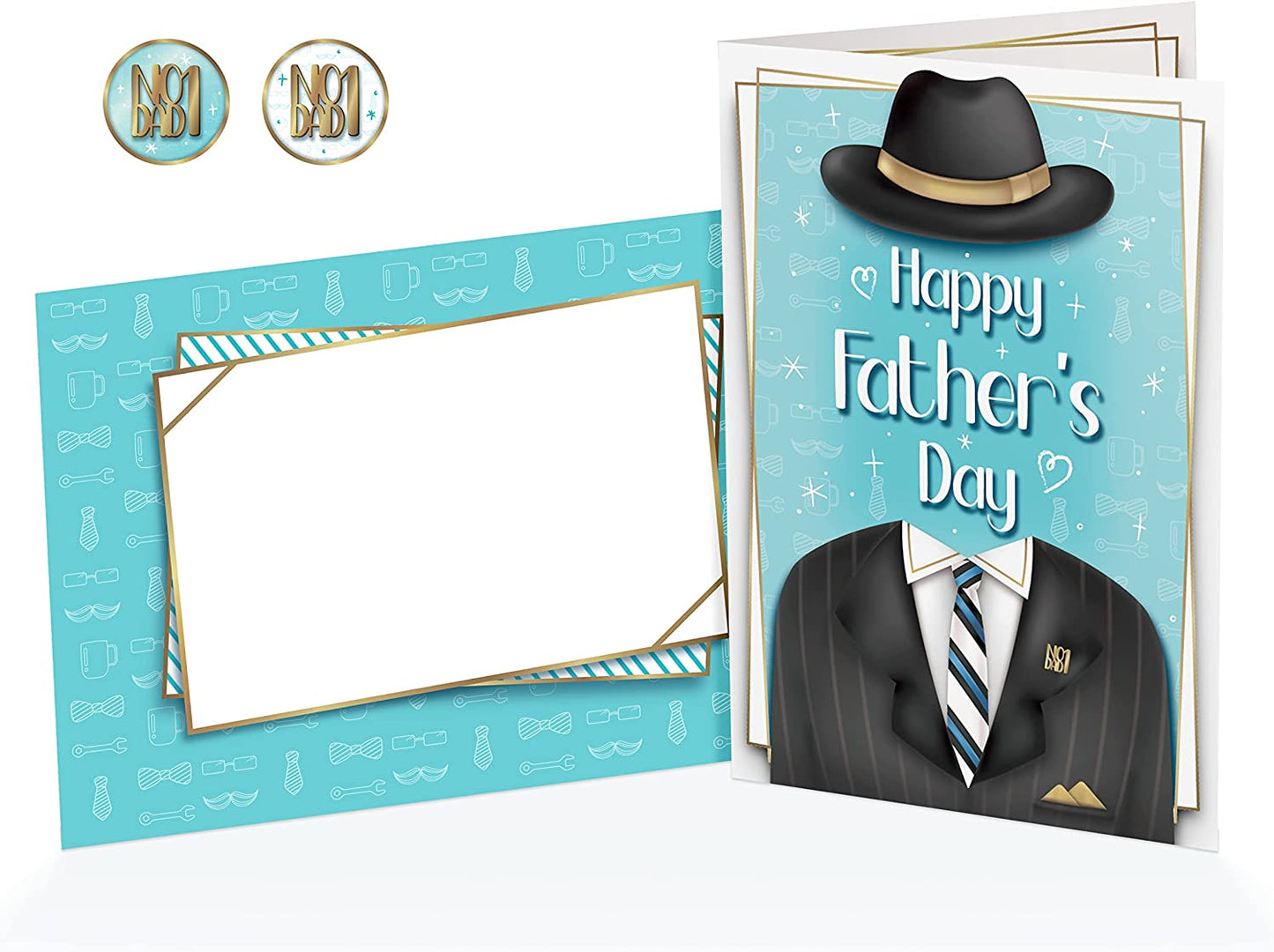 Dad's Day, Blue and Black Greeting Card