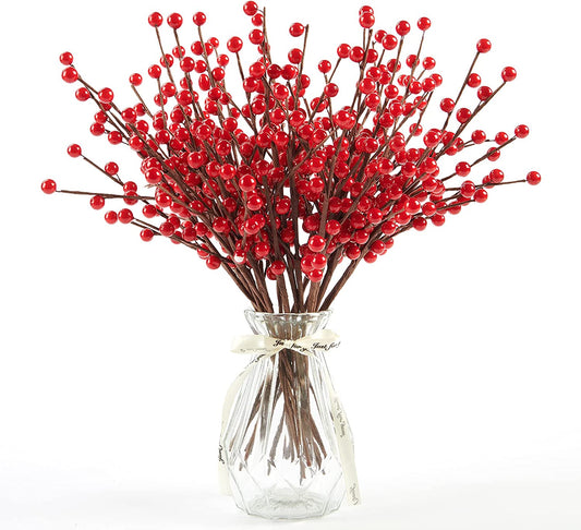 12 Pack Red Berry Stems for 12.6 Inch Christmas Tree