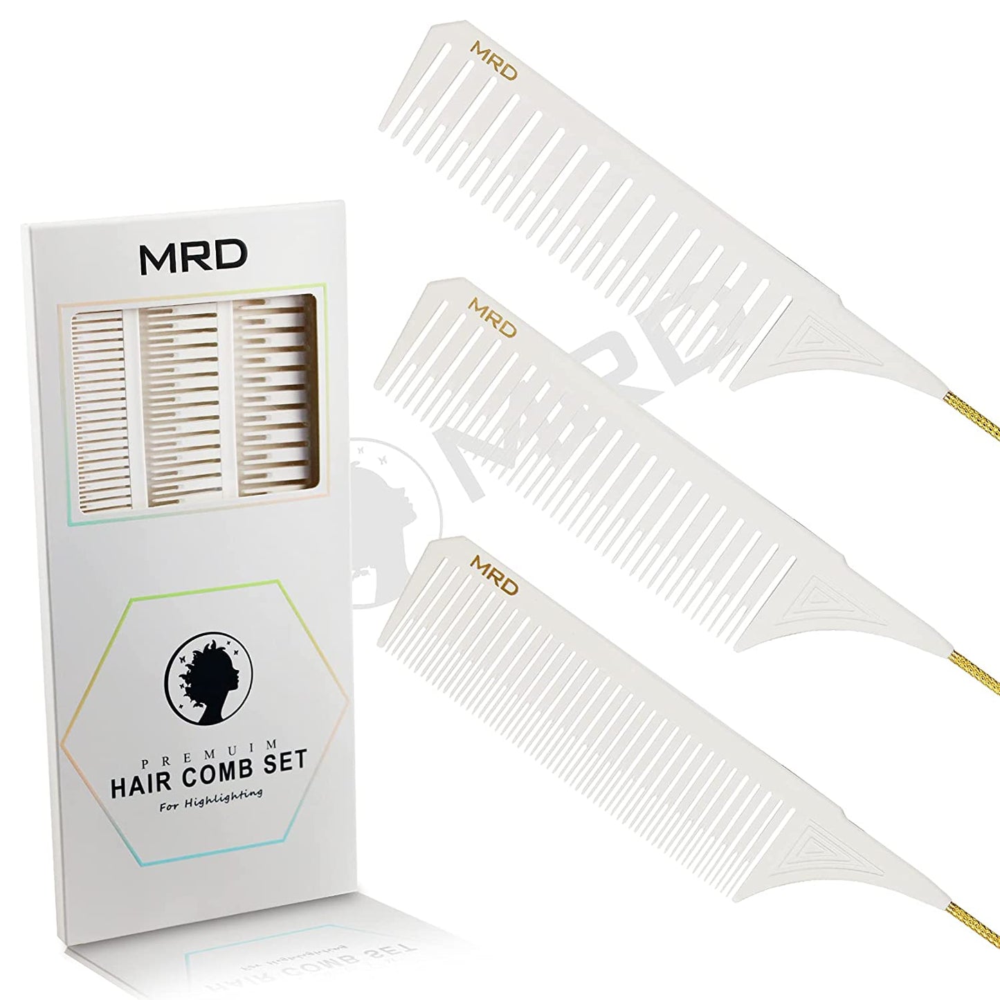 3 Size Highlighter Comb Set (white)