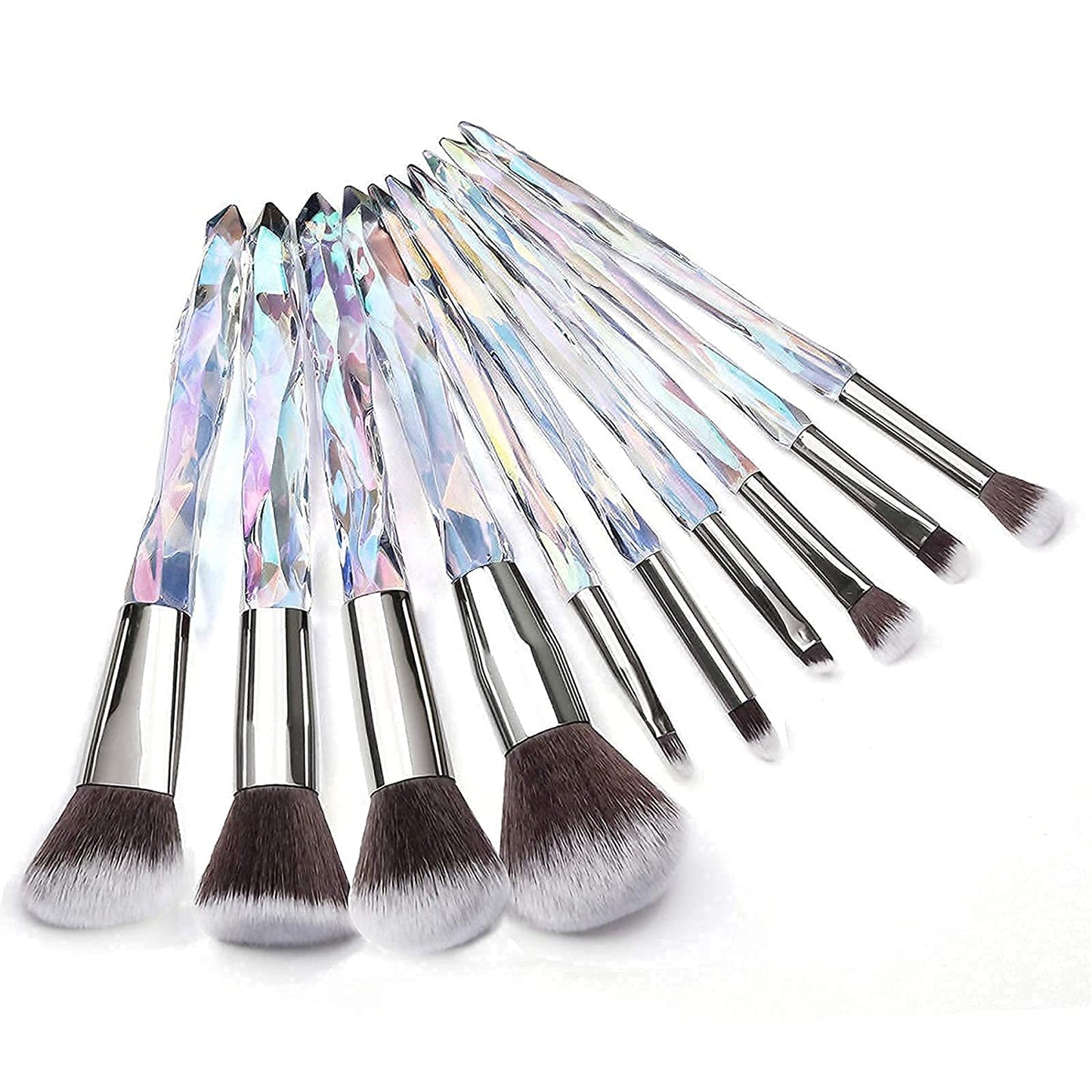 10-Piece Crystal Makeup Brush Set, (D)