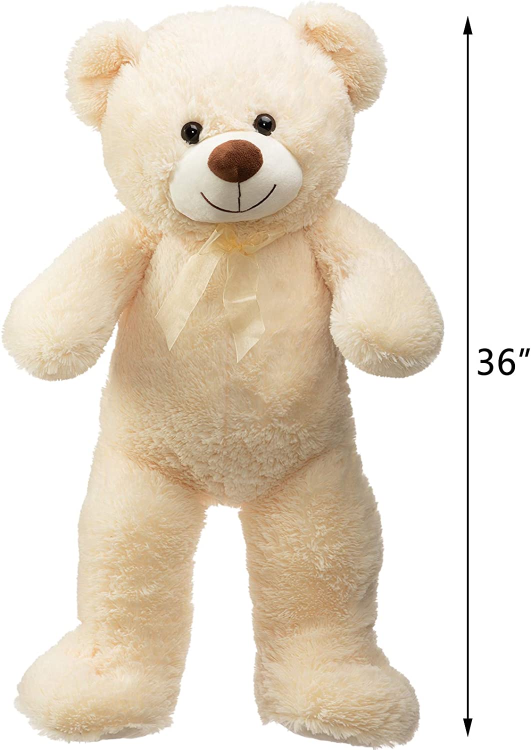 Giant Teddy Bear with Paw Prints 36 inches, Beige