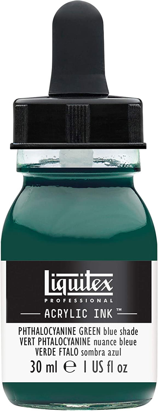 Professional Acrylic Ink, 1-oz Jar, Color: Green Blue Shade