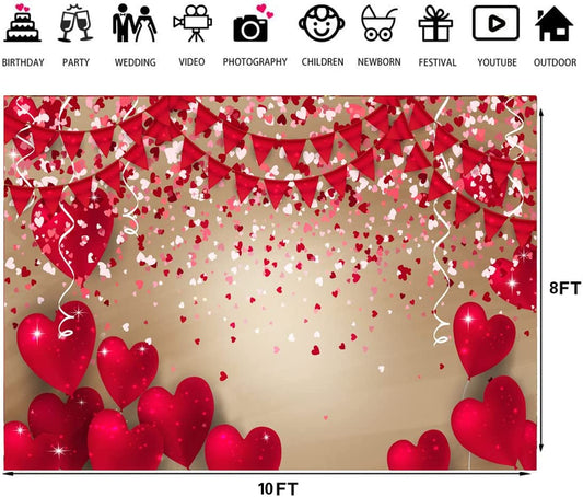 10x8ft Valentine Photography Backdrop