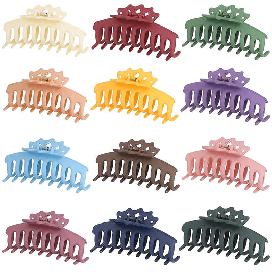 12 Pack 4.3'' Large Hair Clips (Crown Design)