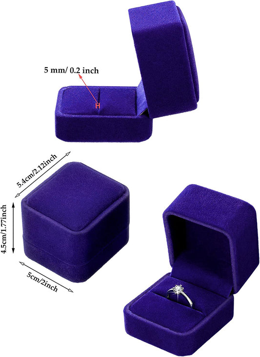 12 Pieces, Velvet Ring Earring Box, (Royal Blue)