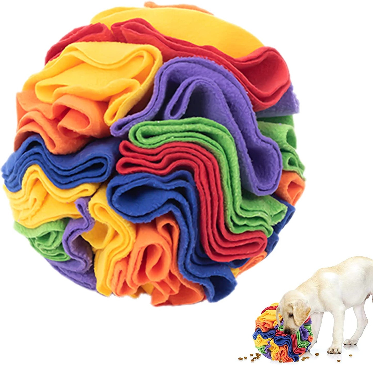 Olfactory interactive ball for pets, plush, medium, Multicolor