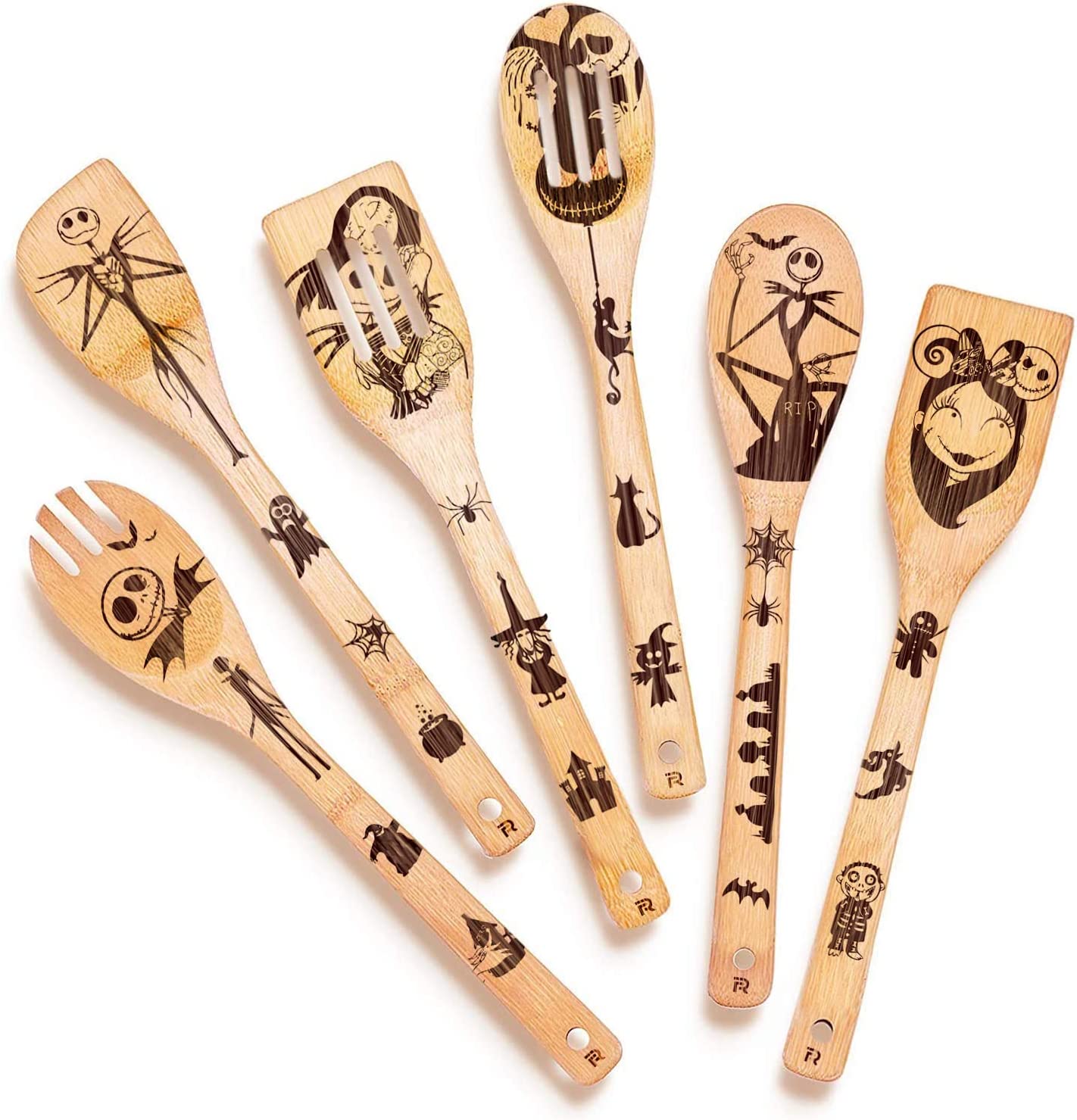 6 Christmas wooden spoons