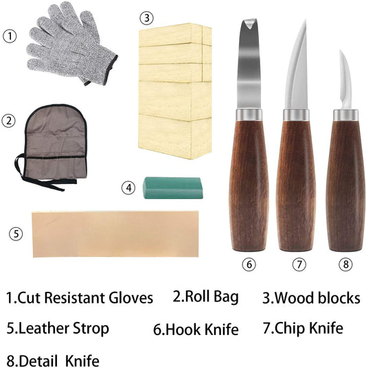 Wood Whittling Kit, Set Includes 3pcs