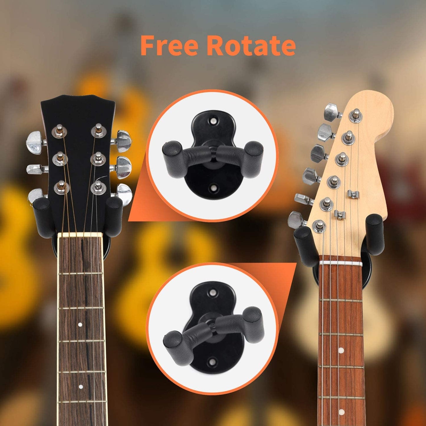 Guitar Wall Mount Hangers 3 Pack