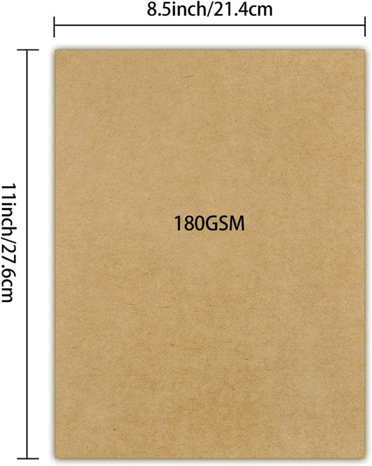 Kraft Card Stock for Arts, Crafts, Office, 70 Sheets 8.5 x 11"