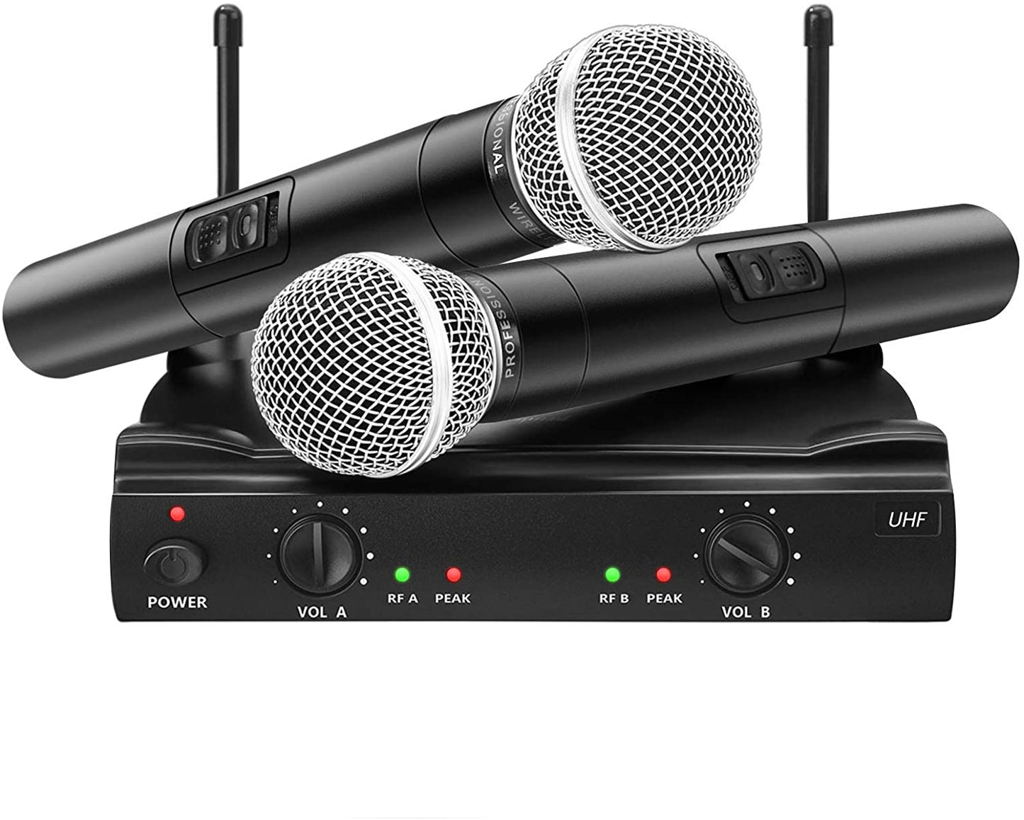 Dual channel handheld wireless microphone