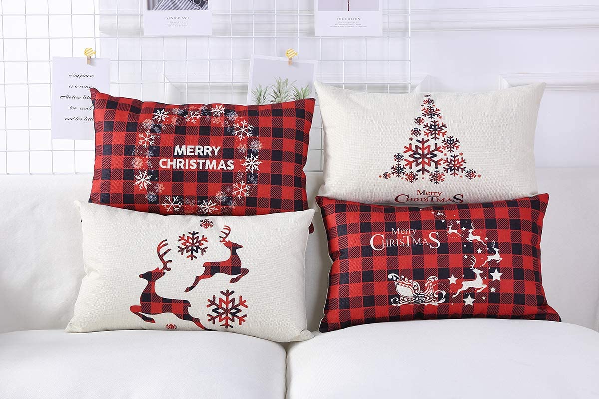 4 Christmas pillowcases, 12x20