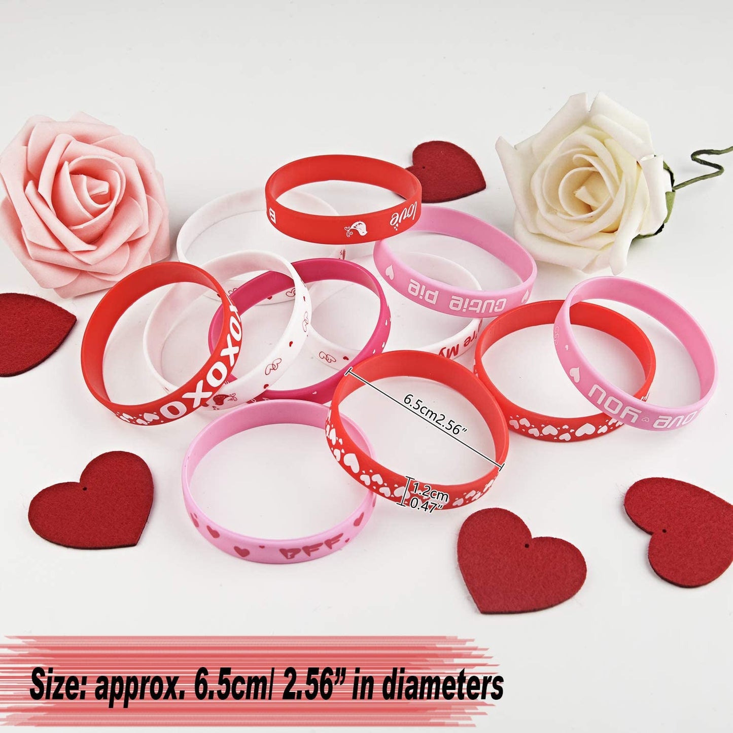 35 Pieces Valentine's Day Rubber Bracelet