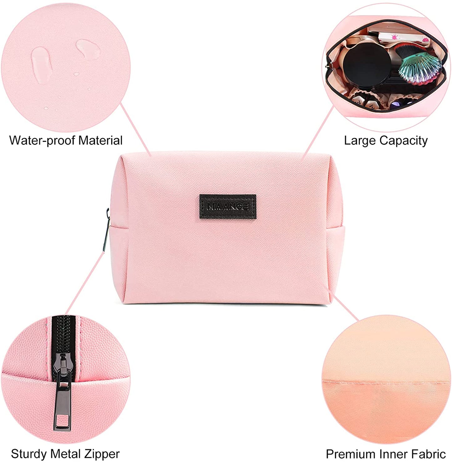 2 Small Travel Makeup Bag (Pink+Green)